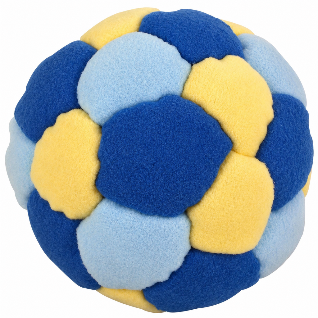 SIICCAR Hand-Sewn Footbags, 32 Panel Sand Filled Juggling Ball-BLUE YELLOW